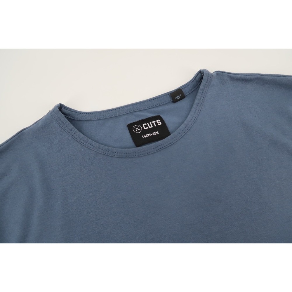 Cuts Clothing AO T-Shirt Mens Large Blue Curve-Hem Pyca Pro Short Sleeve MT10005